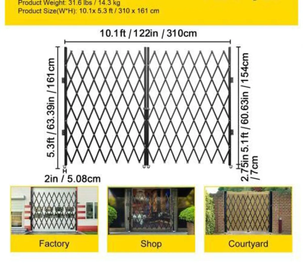 Double Folding Security Gate Folding Door Gate 310 - Image 4