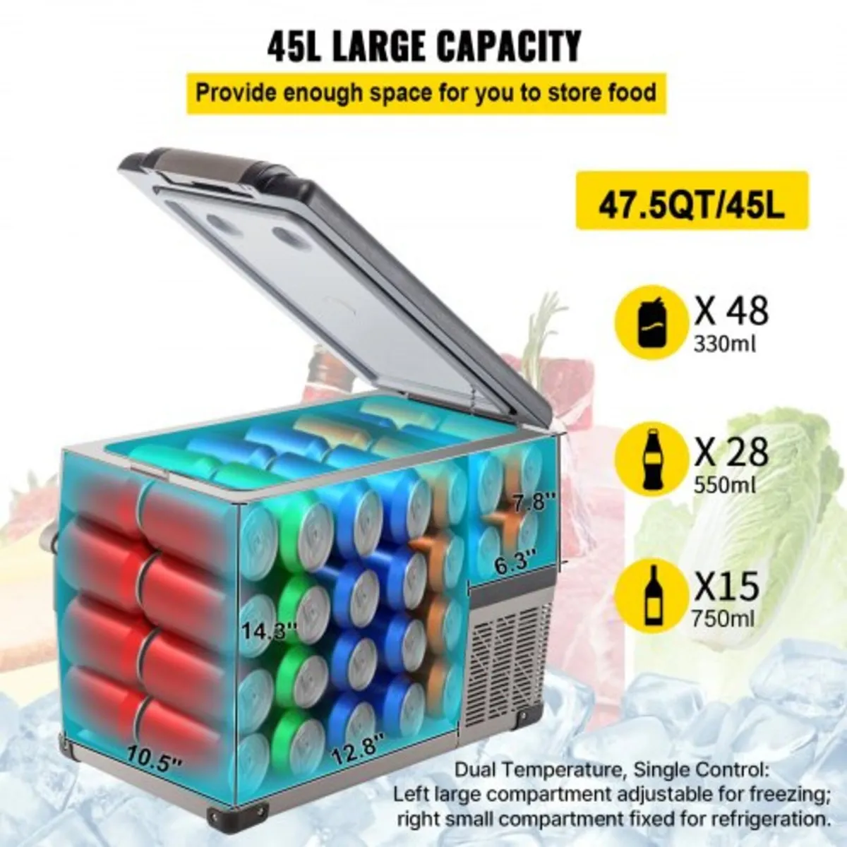 Portable Small Car Freezer 45L Mini Car Freezer Re - Image 2