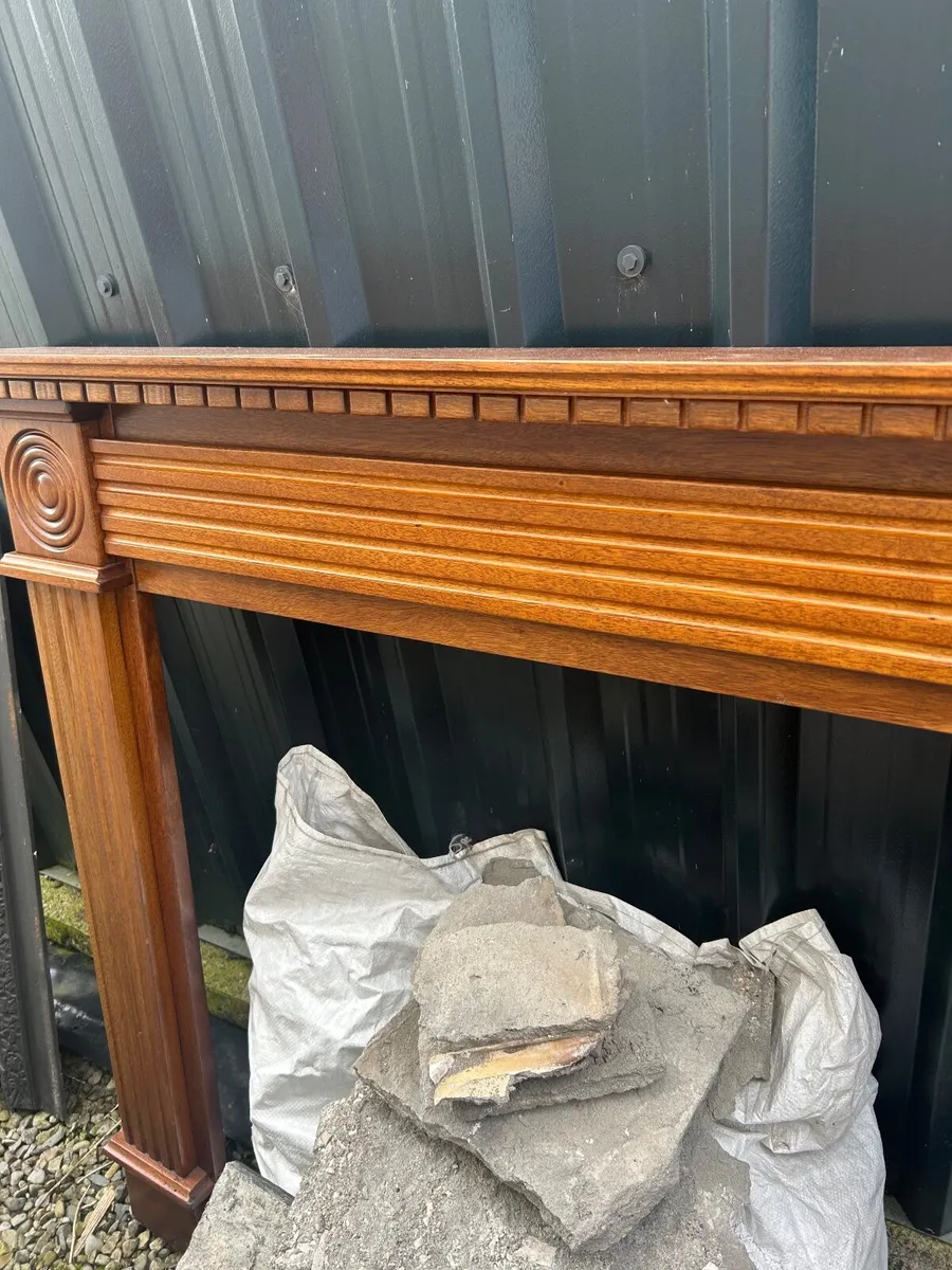 Mantle: fire surround varnished pine - Image 1