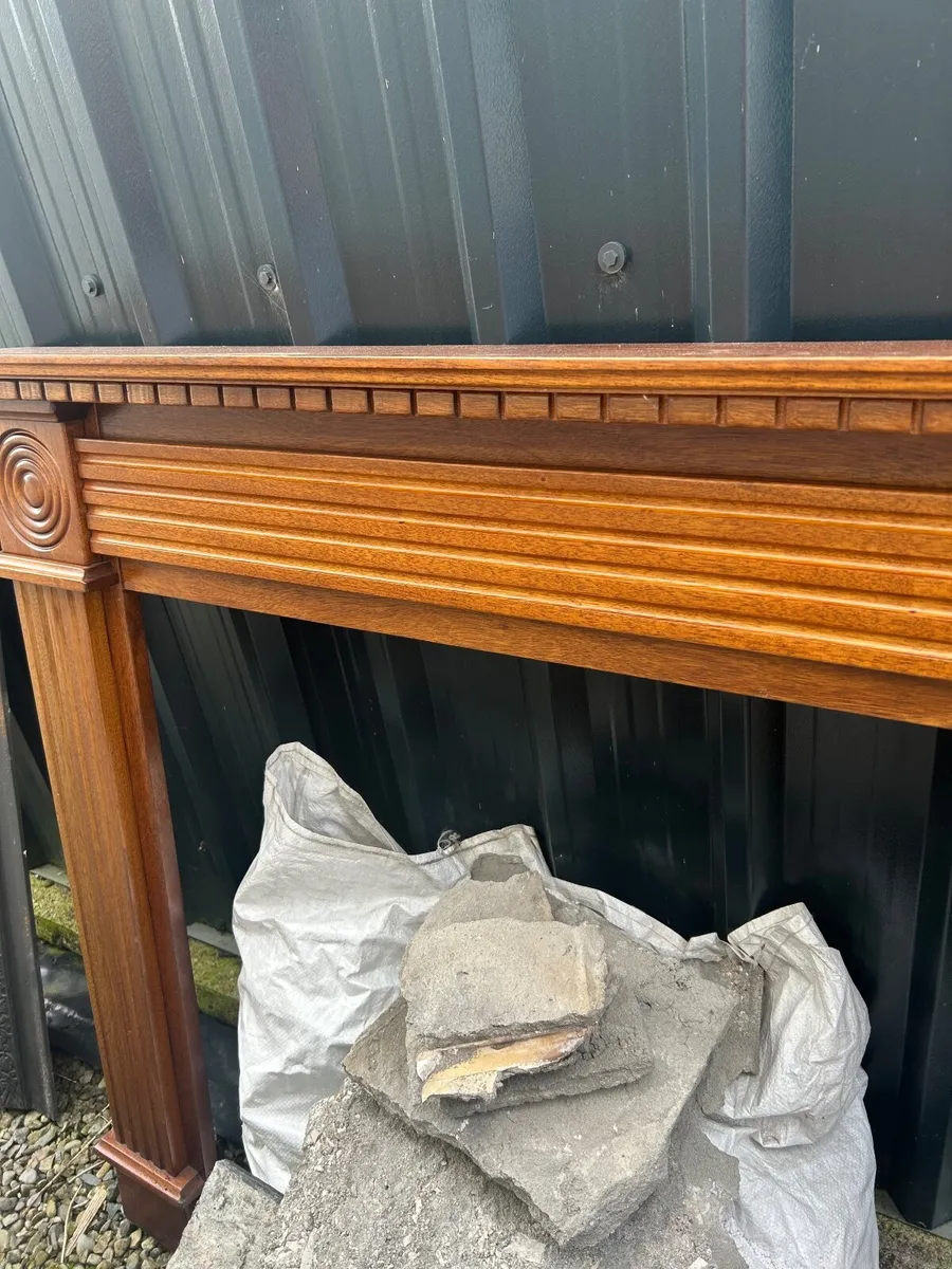 Mantle: fire surround varnished pine - Image 3