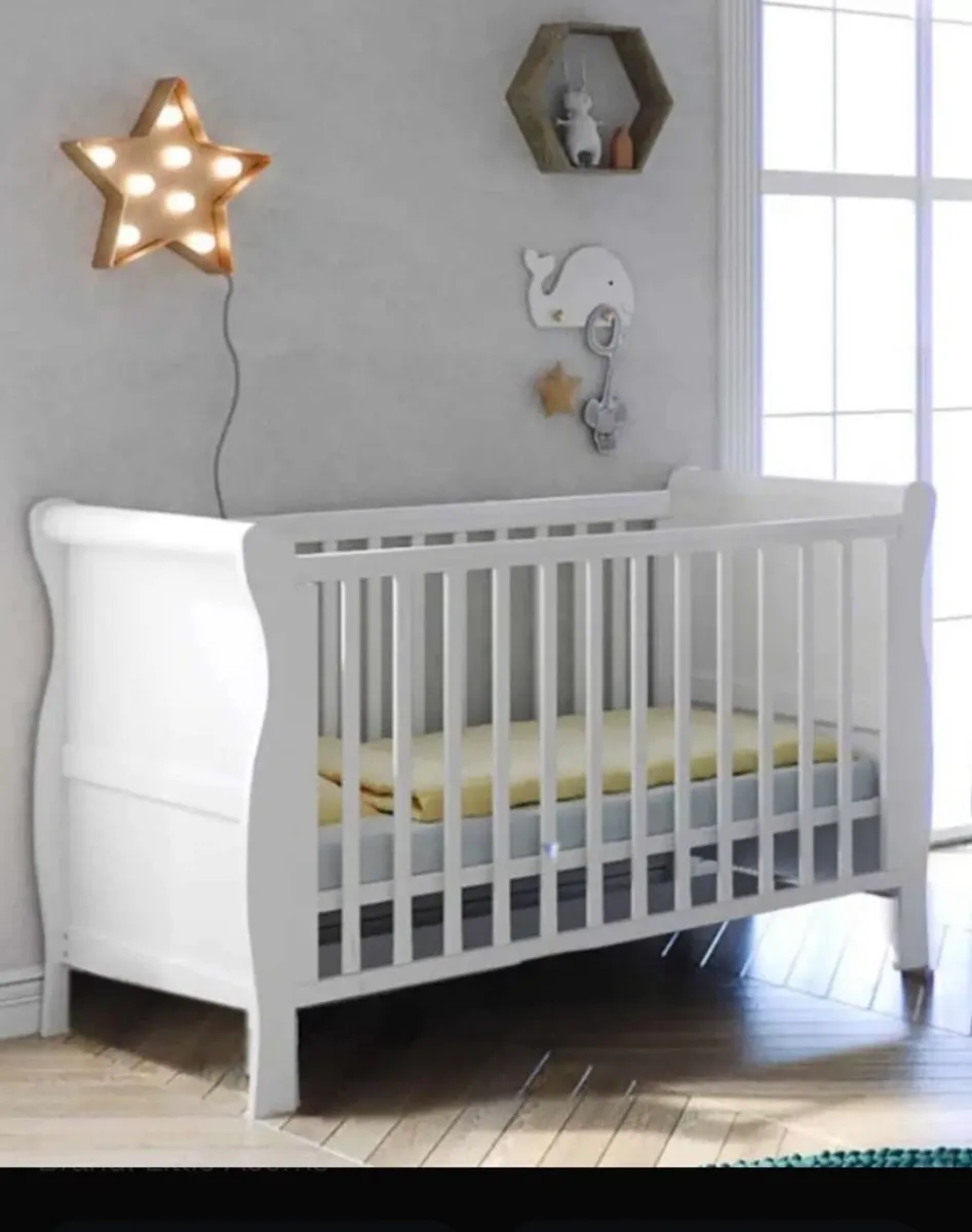 White Sleigh Cot Bed