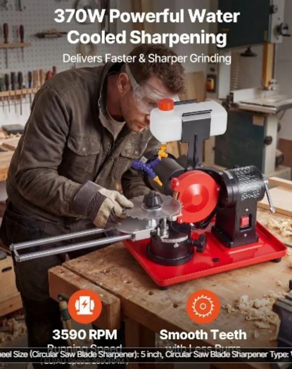 Circular Saw Blade Sharpener with Water Tank - Image 3