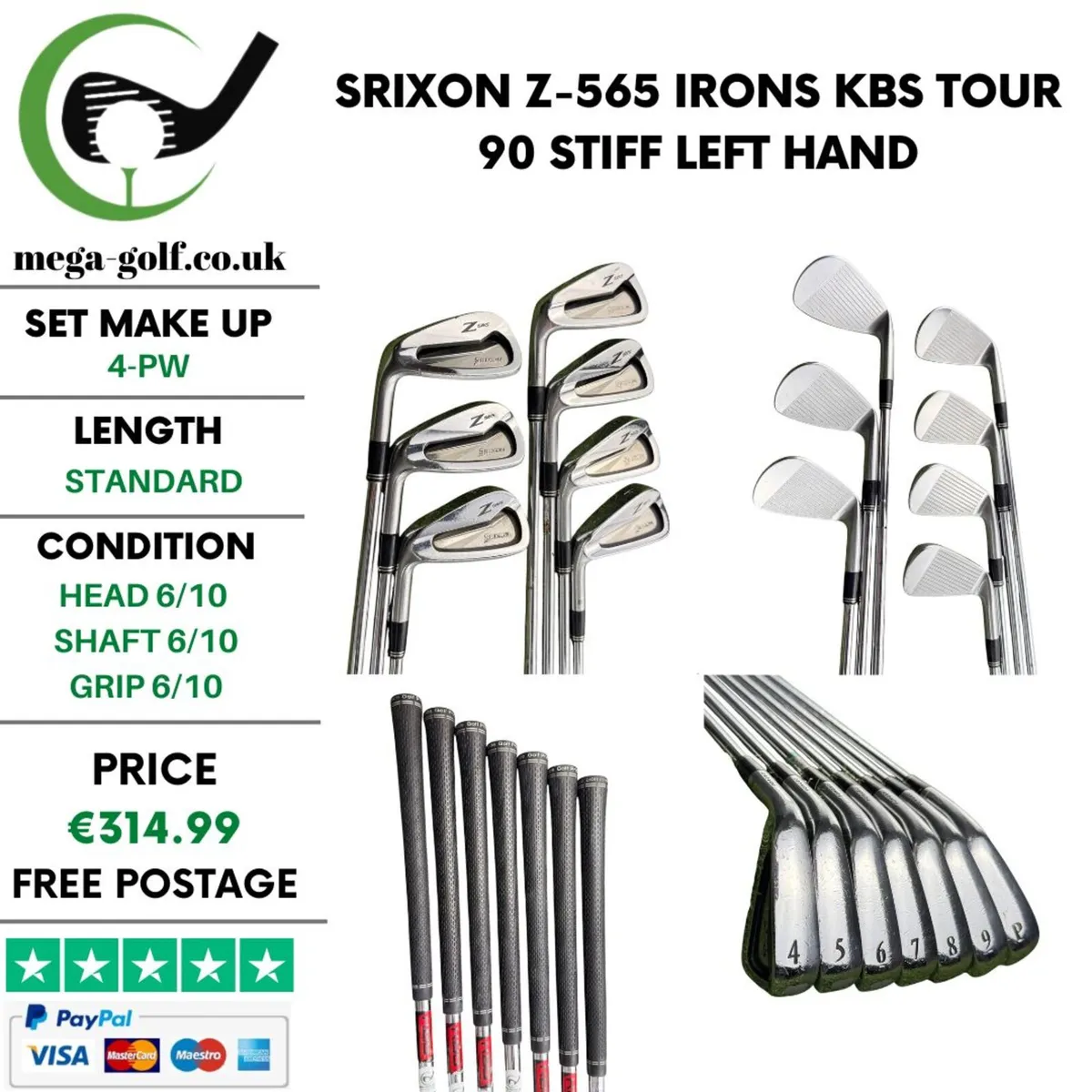 Srixon Z-565 Irons / 4-Pw / KBS Tour 90 Stiff - Image 1