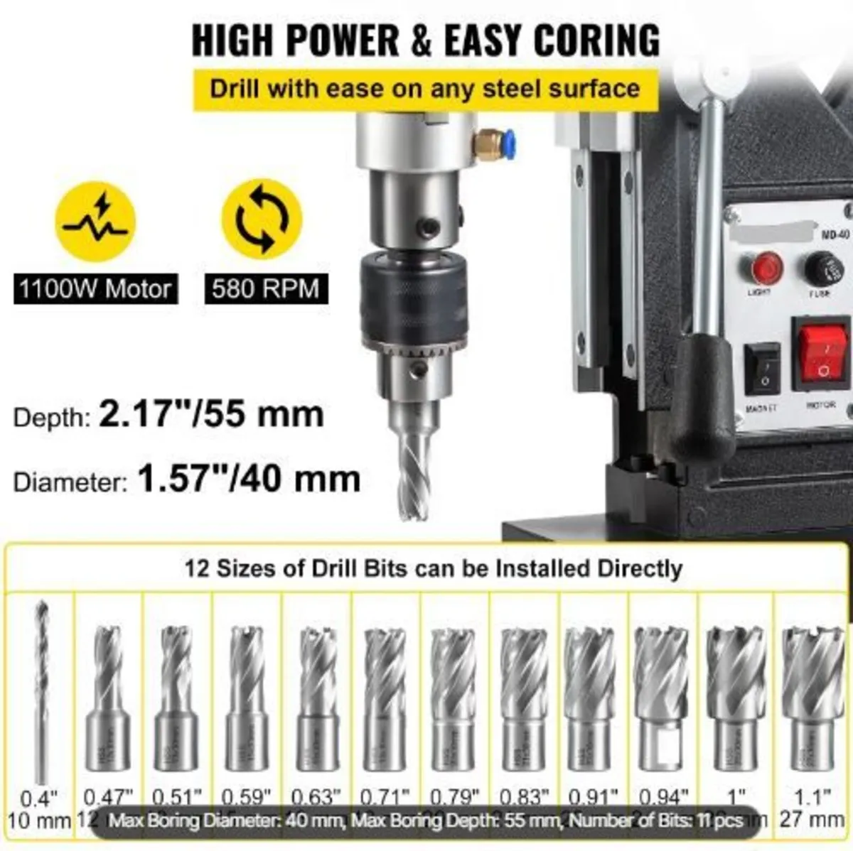 Magnetic Drill, 1100W - Image 4