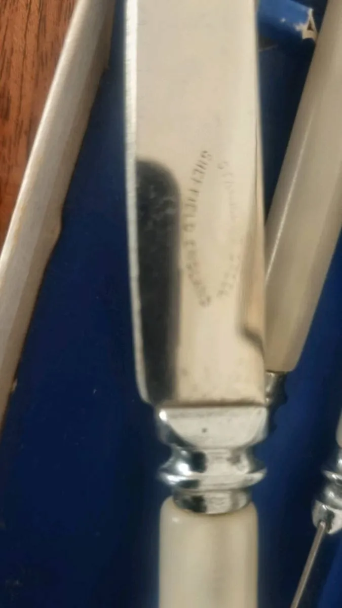 Antique Stainless Steel Butter Knifes Set - Image 3