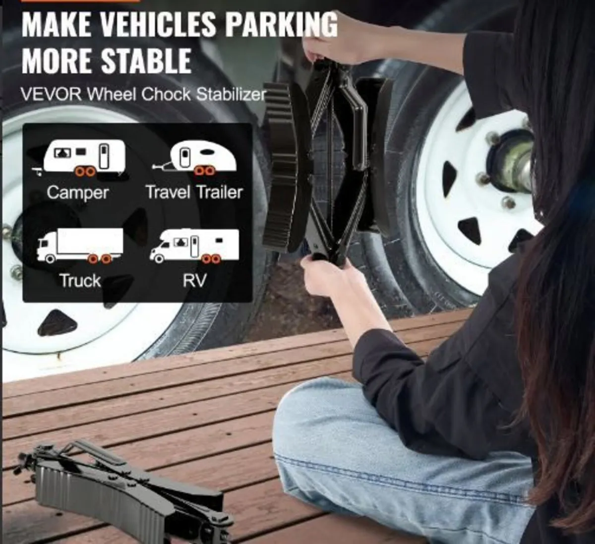 Camper Wheel Chock Stabilizer, Heavy Duty - Image 3