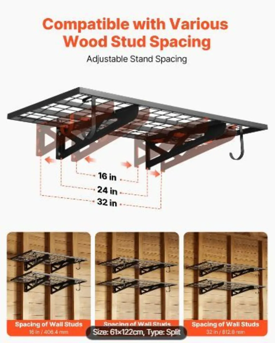 2-Tier Heavy Duty Wall Garage Shelving - Image 1
