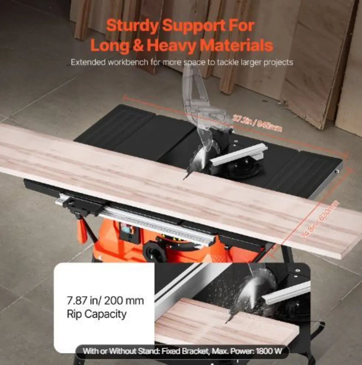 Table Saw with Stand, 254 mm, 1800W - Image 1