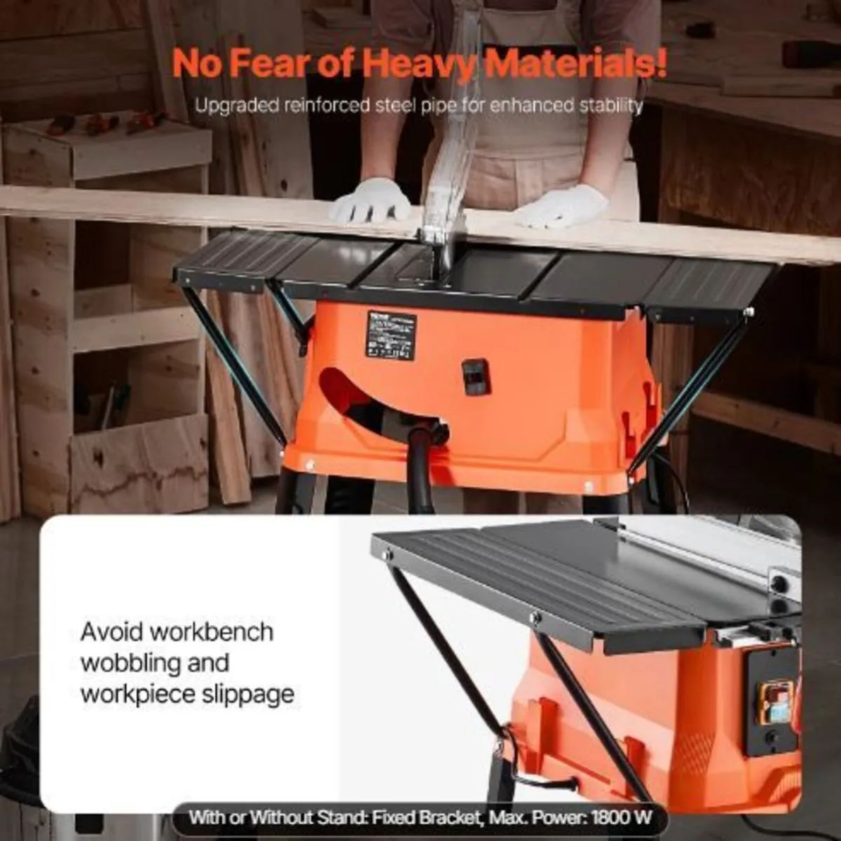 Table Saw with Stand, 254 mm, 1800W - Image 3