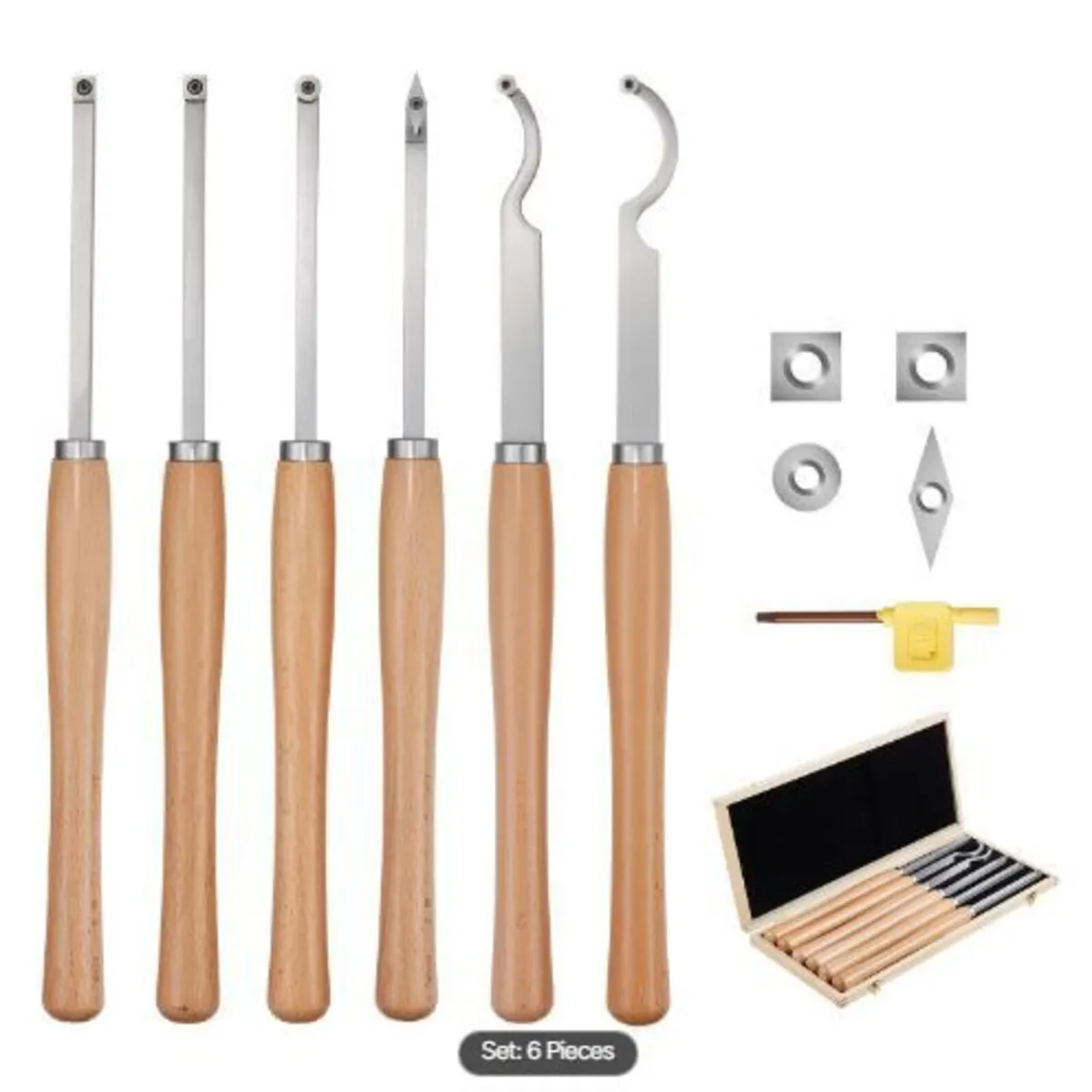 Wood Lathe Turning Tool Set, 6PCS - Image 3