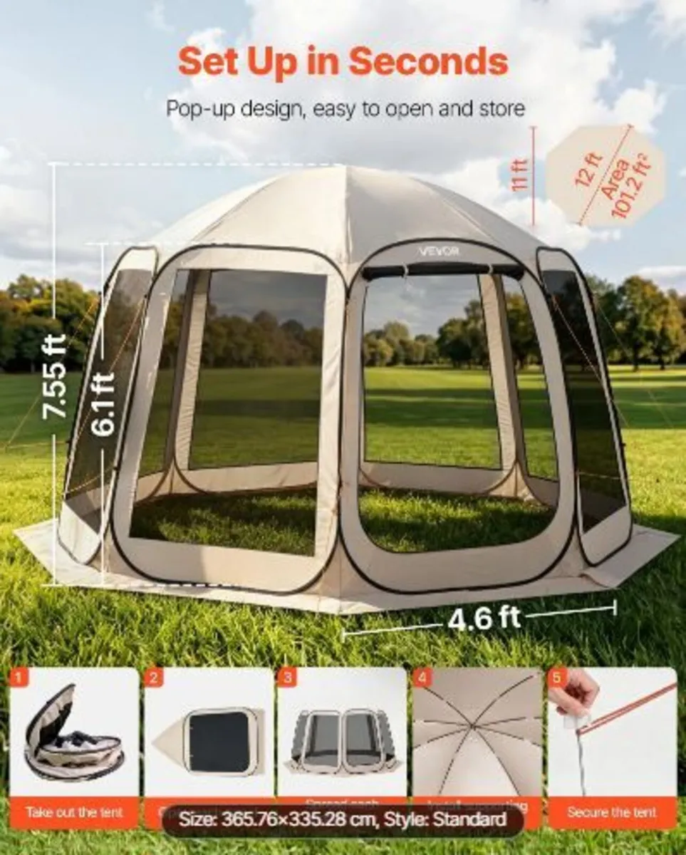 Screen House Tent, 3660 x 3380 x 2300 mm - Image 3