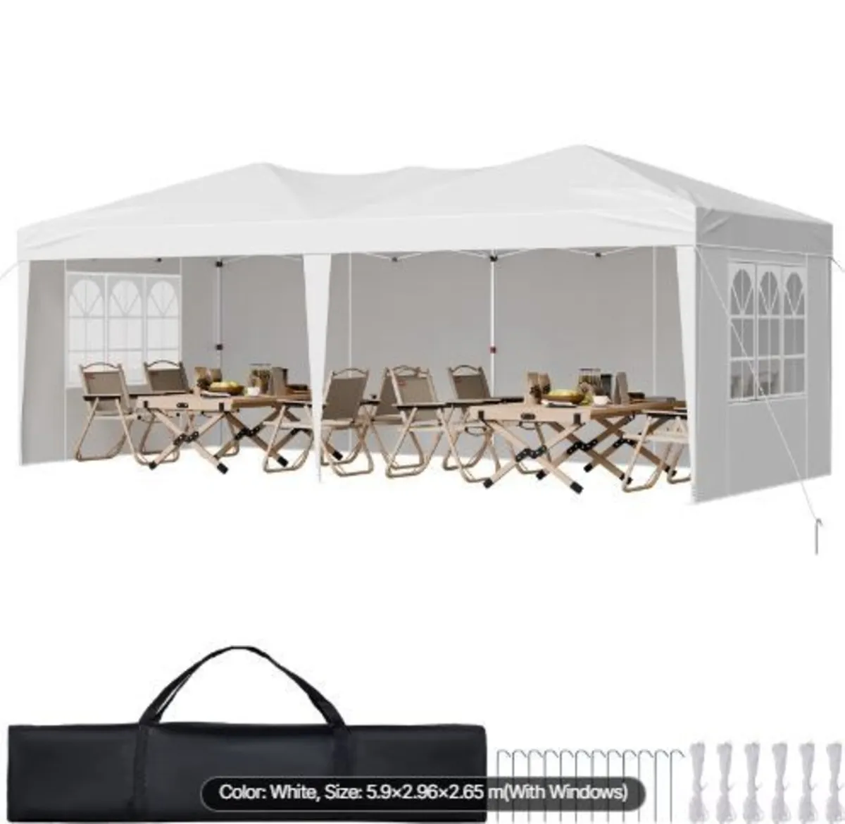 Pop Up Canopy, 5.9 x 2.96 m Instant - Image 3