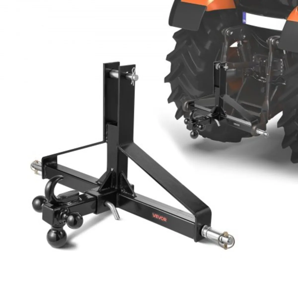 3 Point Trailer Hitch with 2 in Receiver, 3pt Quic - Image 1