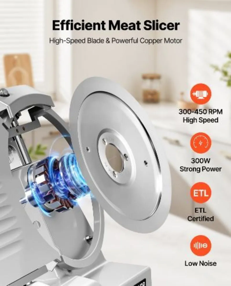 Commercial Meat Slicer 300W Electric Cutter 22cm - Image 3