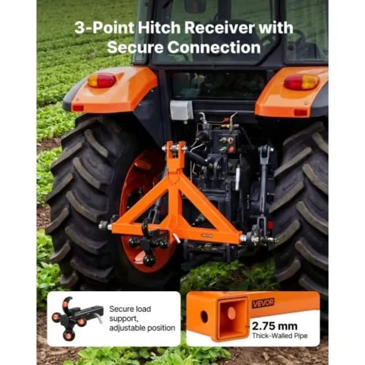 3 Point Trailer Hitch with 50.8 mm Receiver, 3 Pt - Image 2