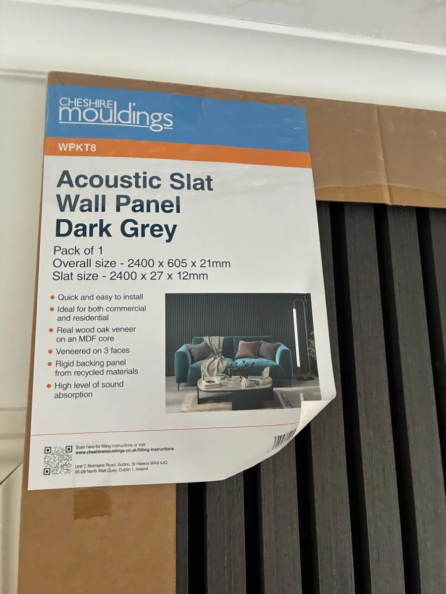 Dark grey acoustic wall panel - Image 2