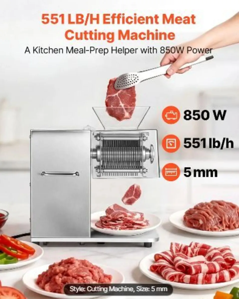 Meat Cutting Machine, 850W Commercial Slicer - Image 3