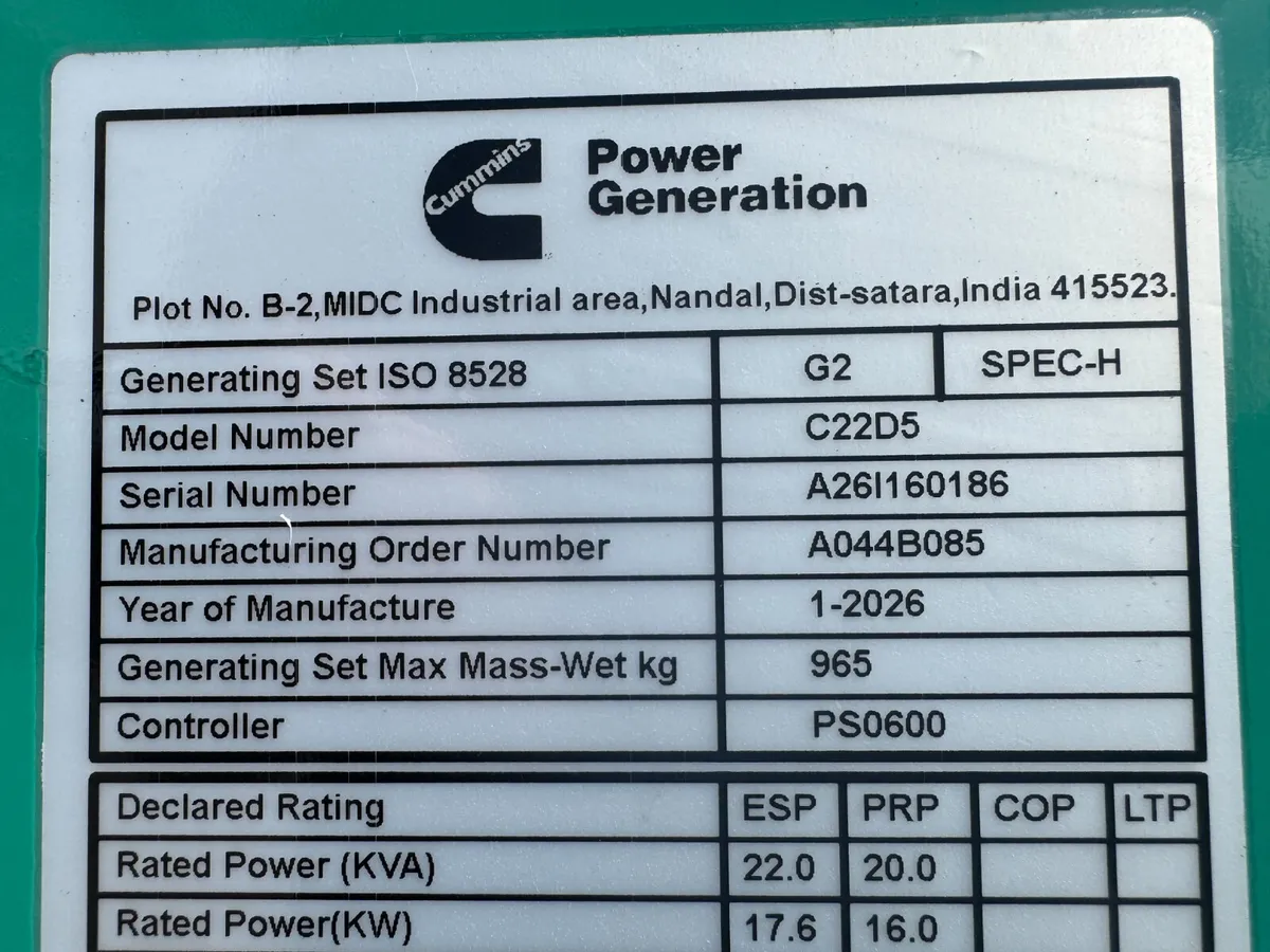 New Cummins 14.7kVA Single Phase Diesel Generator - Image 4