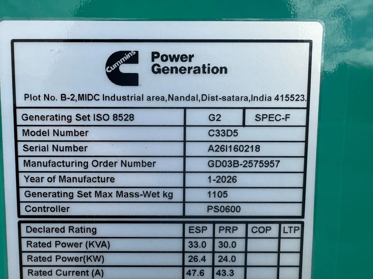 New Cummins 22kVA Single Phase Diesel Generator - Image 4