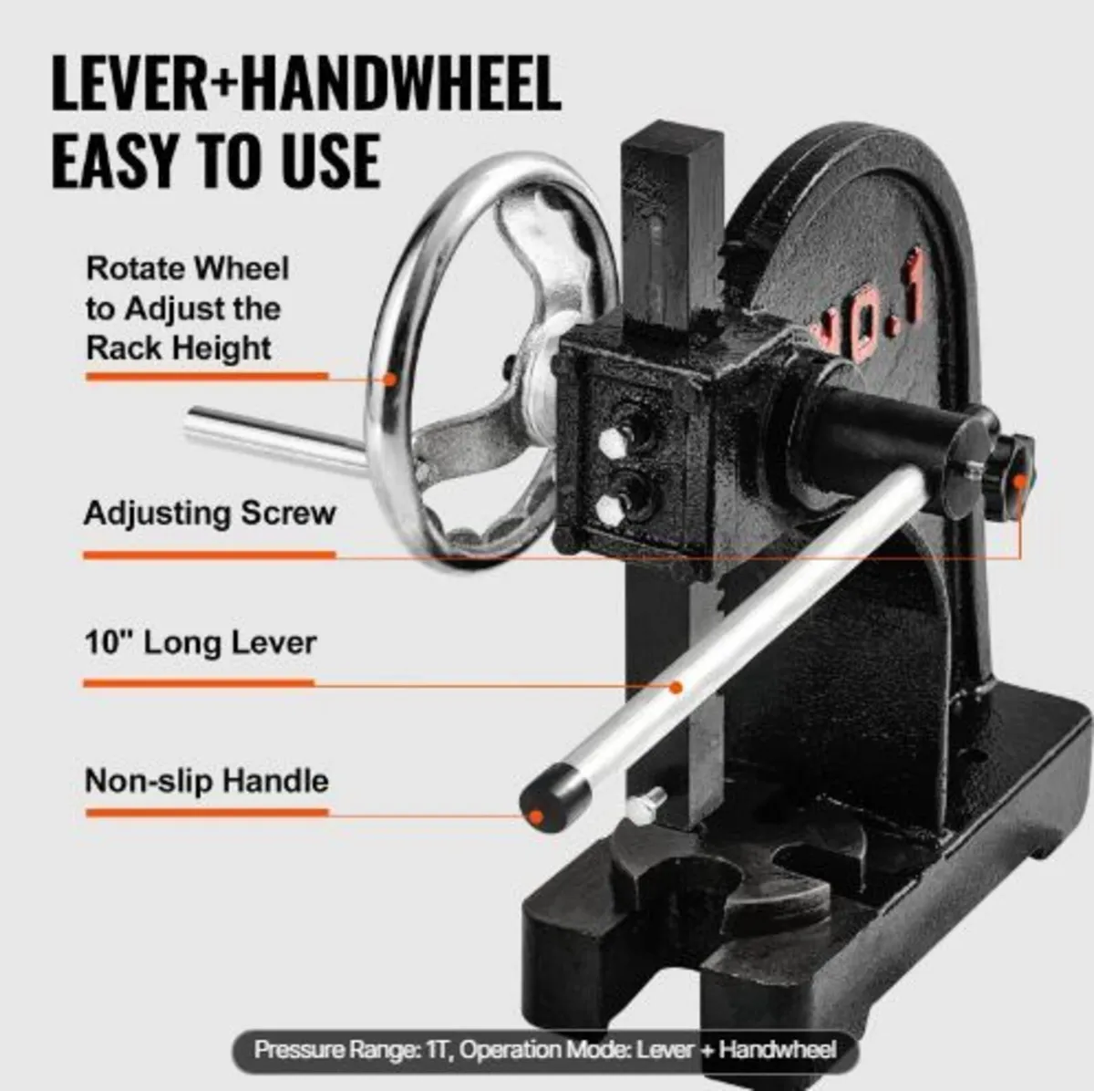 Arbor Press, 1 Ton Manual with Handwheel - Image 2