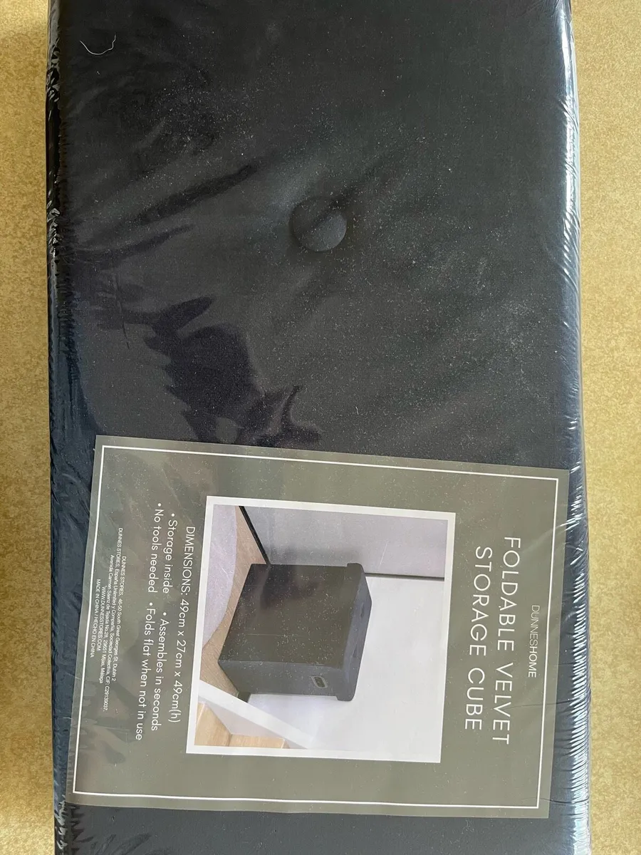 Dunnes Stores Foldable Velvet Storage Ottoman - Image 2