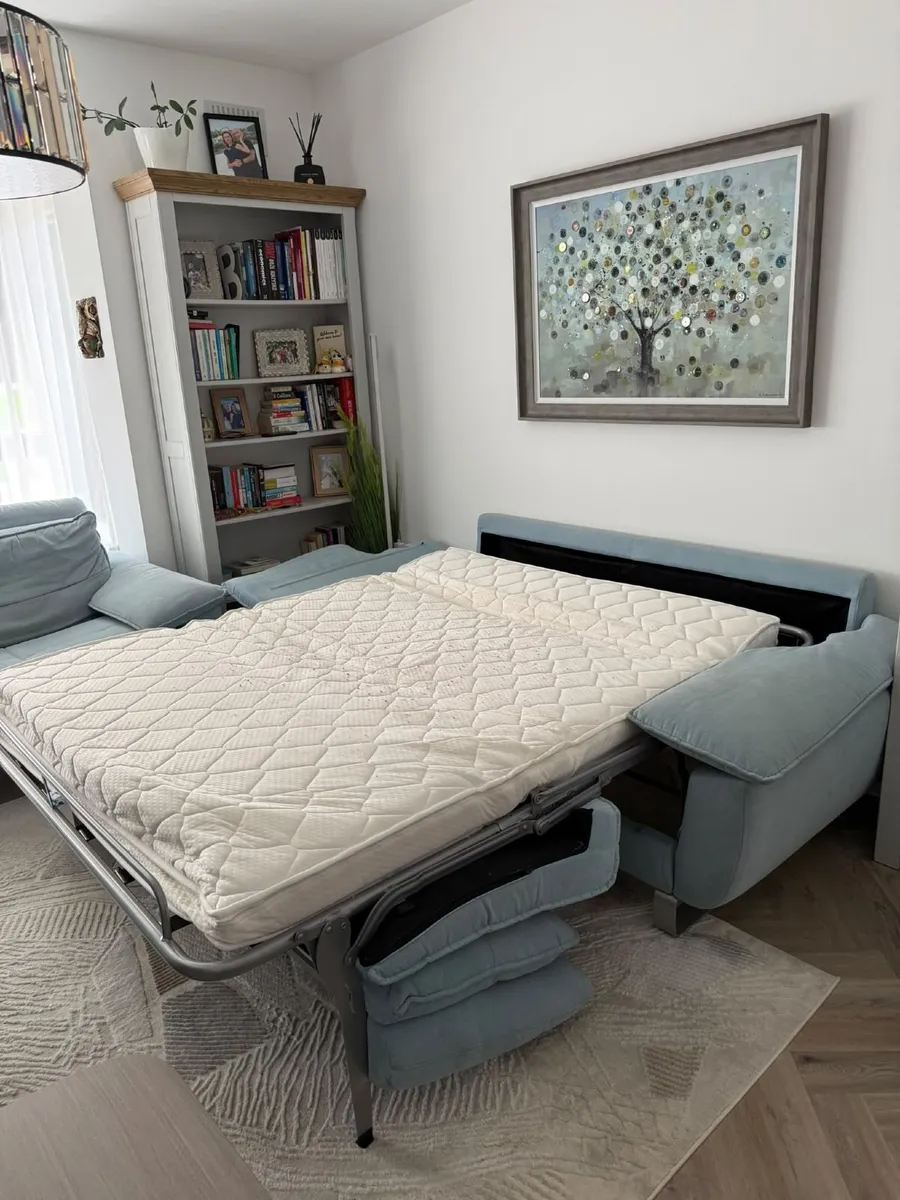 Sofa Bed, Large Armchair & Footstool – Good Condit - Image 4