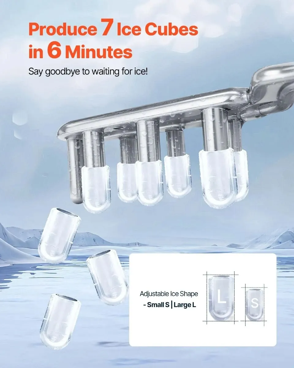 Ice Cube Machine – 11.8kg/24H, 7-Cube Capacity - Image 3