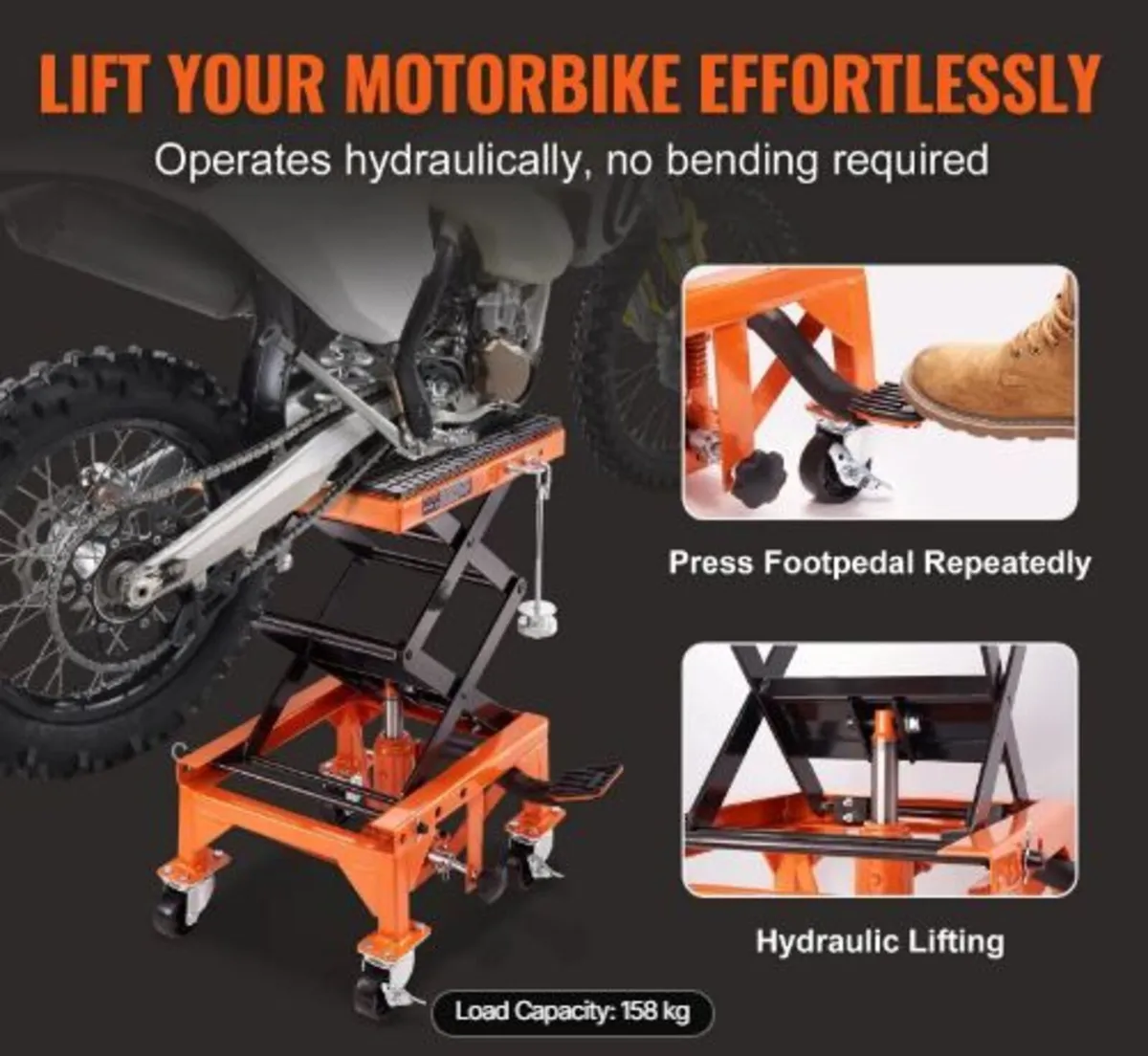 Hydraulic Motorcycle Lift Table 158.8 kg Dirt - Image 3