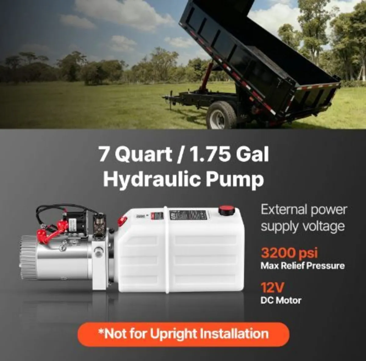 7L Hydraulic Pump, Single Acting Dump - Image 1