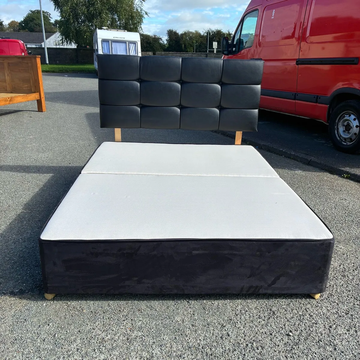 Black Respa Spring Base Leather headboard mattress - Image 3