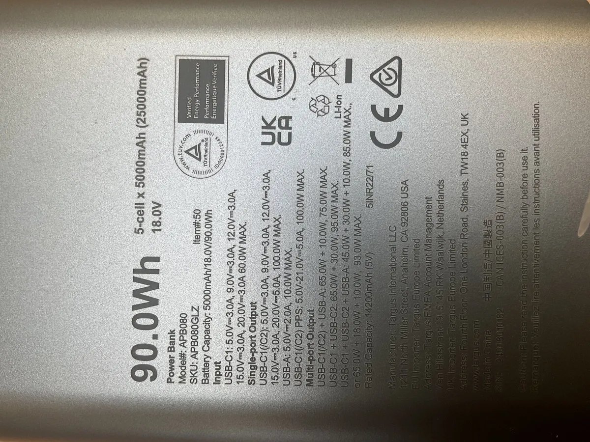 Targus laptop power bank 100w 25000mah - Image 2
