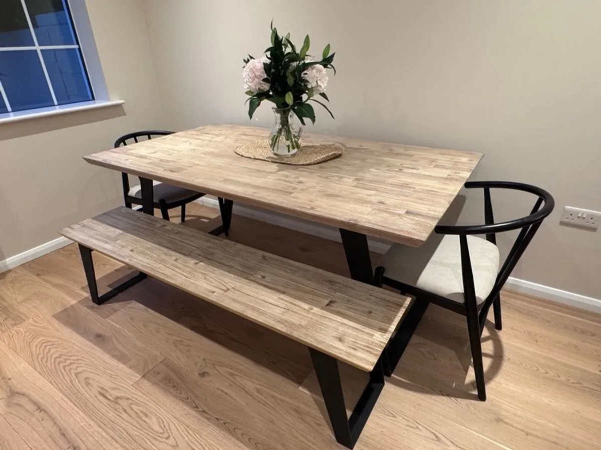Michael Murphy Senzia Dining Table, Bench and Two Next Chairs - Image 2