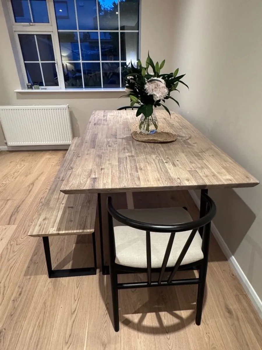 Michael Murphy Senzia Dining Table, Bench and Two Next Chairs - Image 3