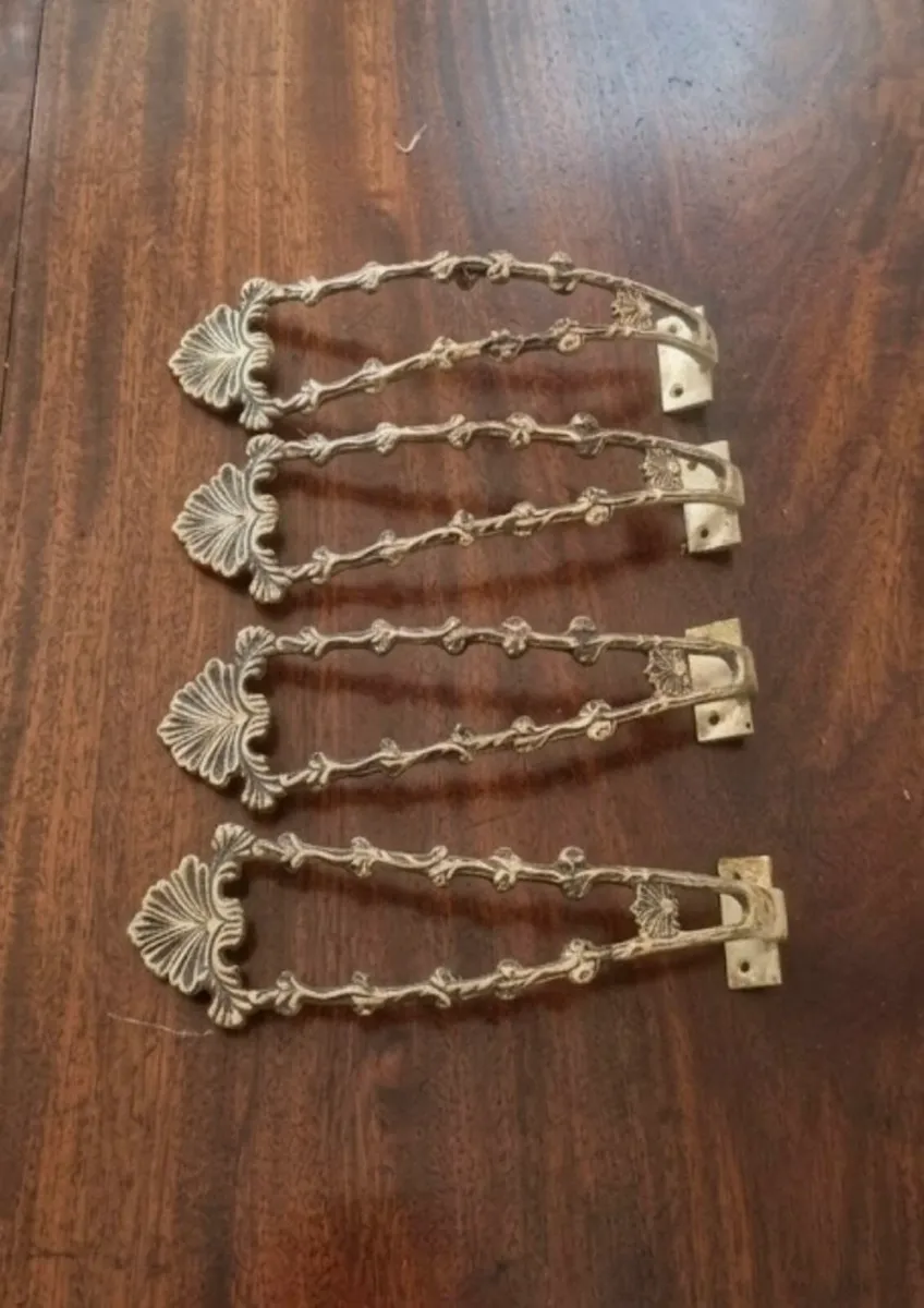 Vintage Ornate Brass Curtain Tiebacks 4 - Image 2