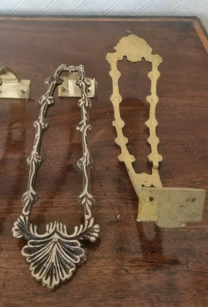 Vintage Ornate Brass Curtain Tiebacks 4 - Image 3