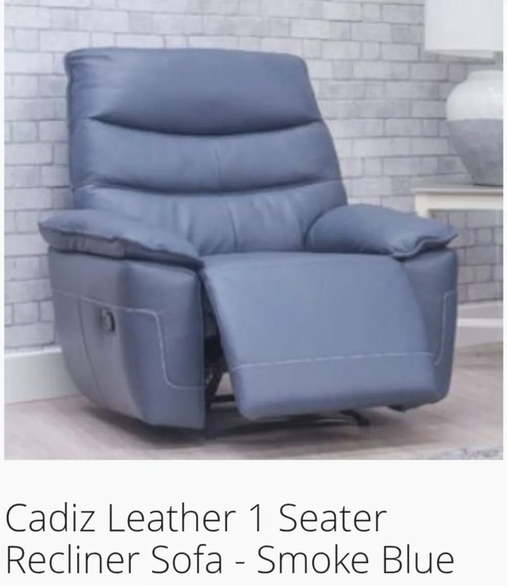 3 Seater Leather Recliner Couch & Armchair - Image 4