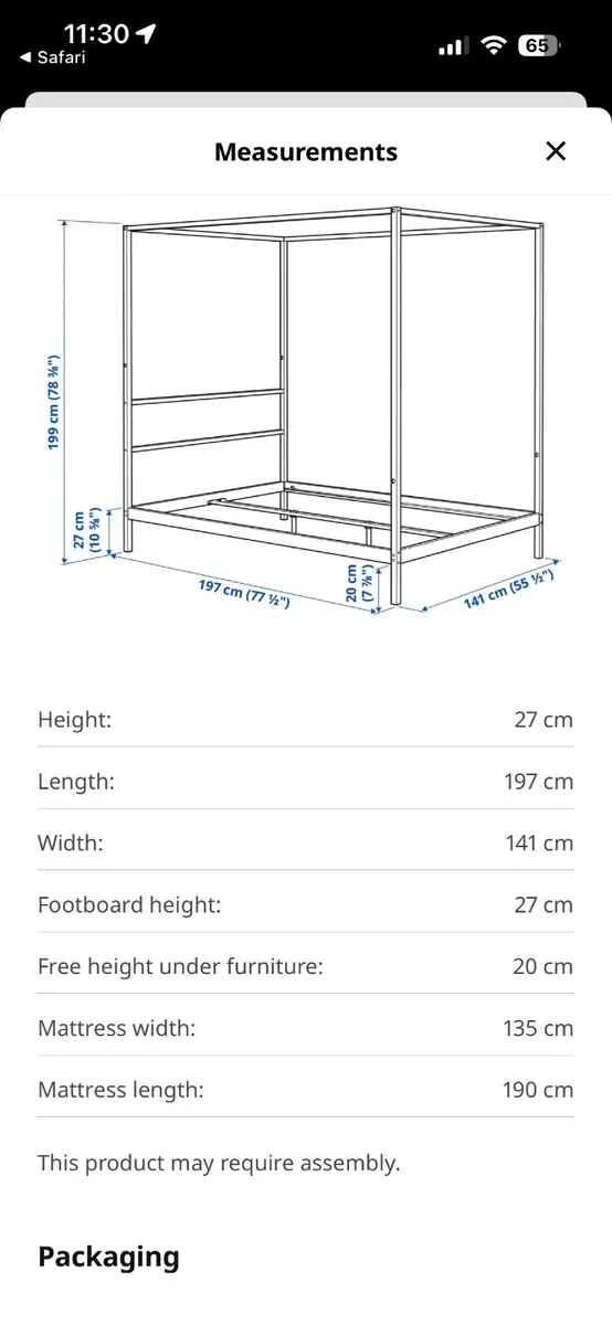 Ikea 4 poster bed - Image 1