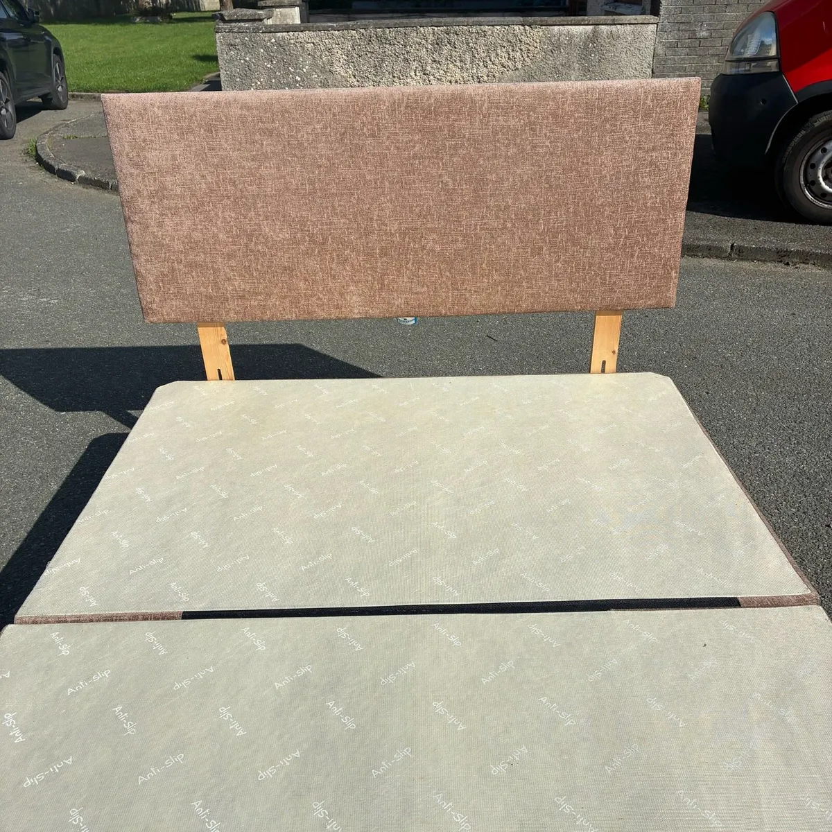 Brown Double Base & headboard - Image 3