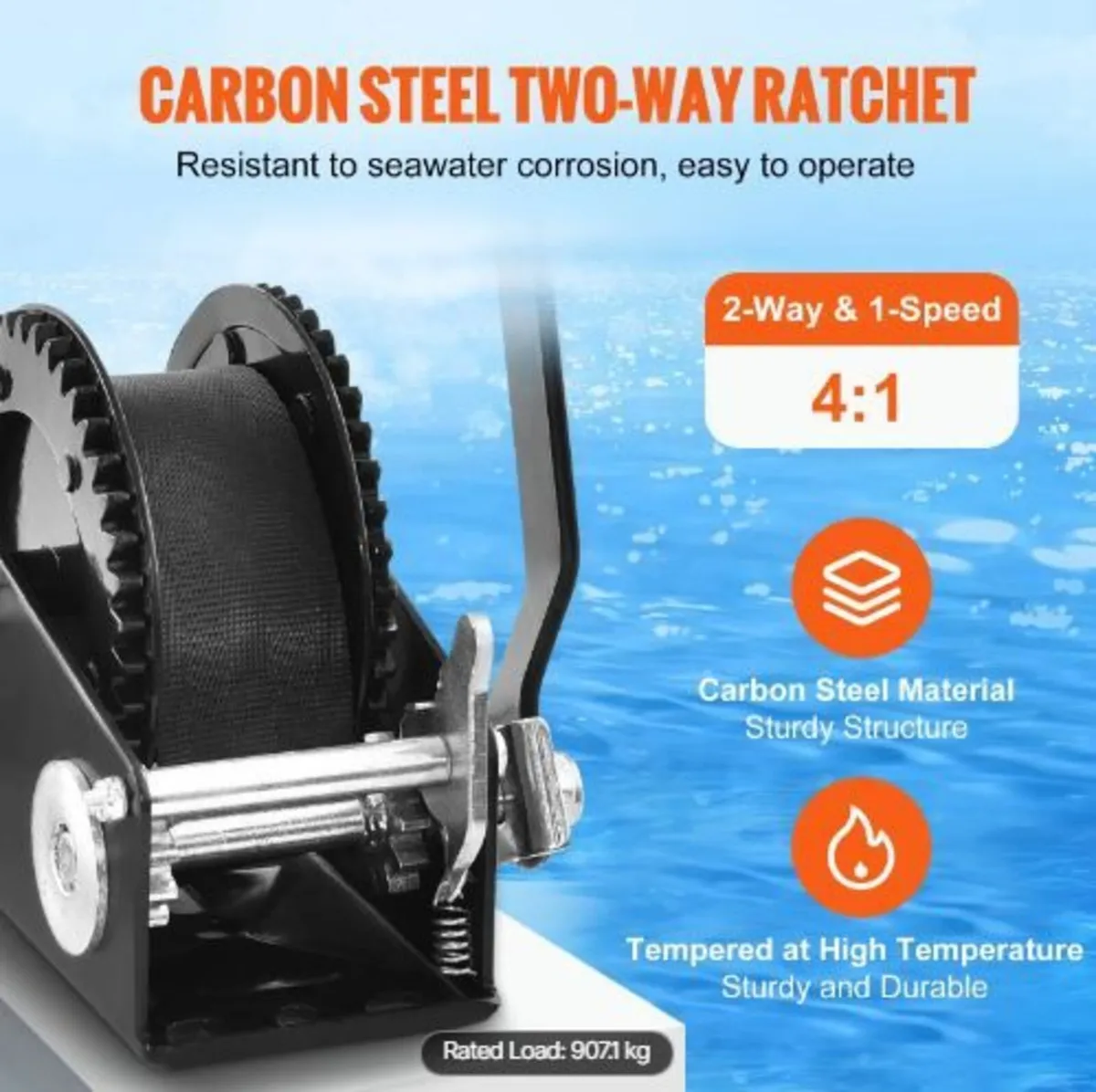 Hand Winch, 2000 lbs Pulling Capacity - Image 3