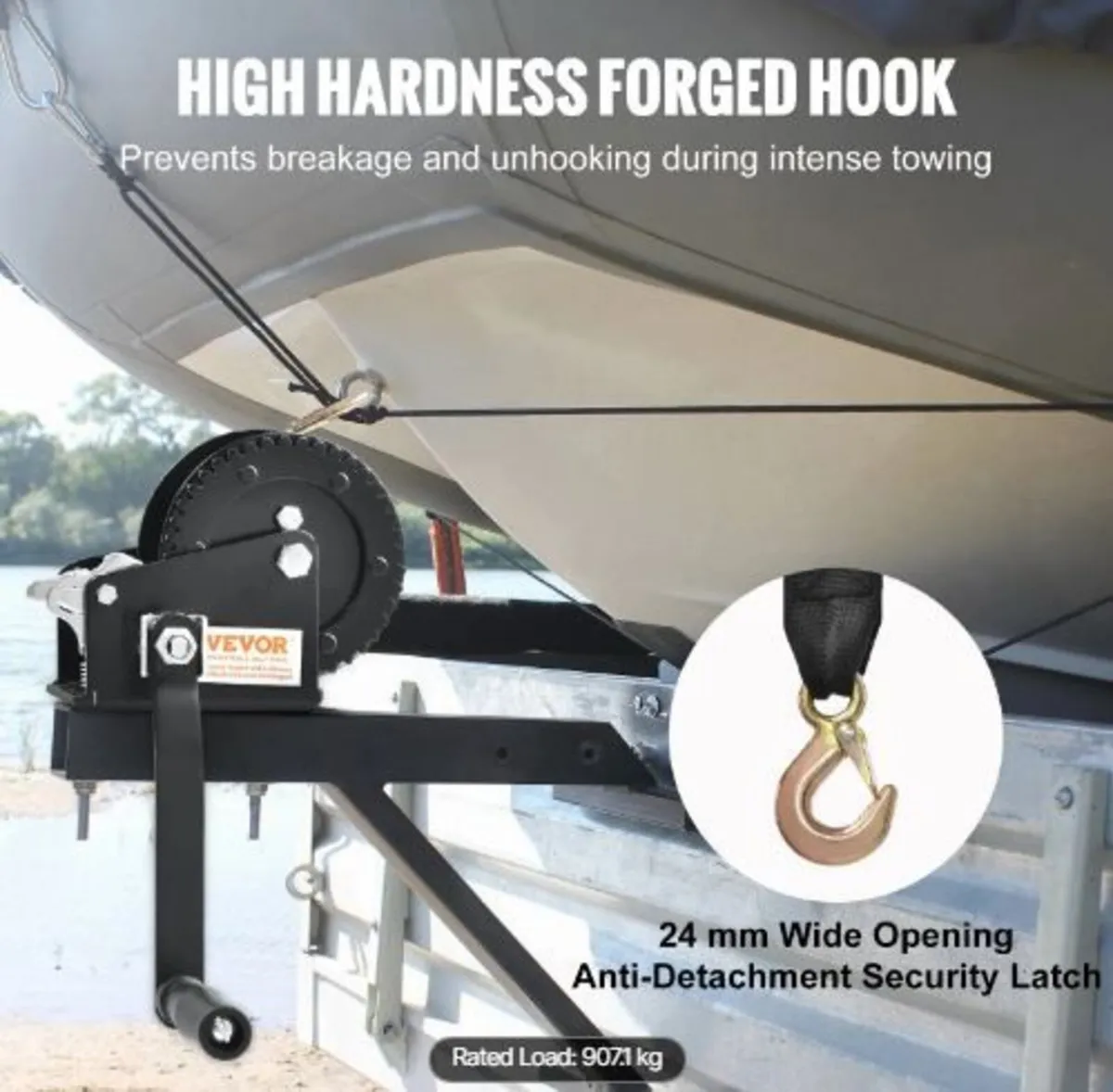 Hand Winch, 2000 lbs Pulling Capacity - Image 1