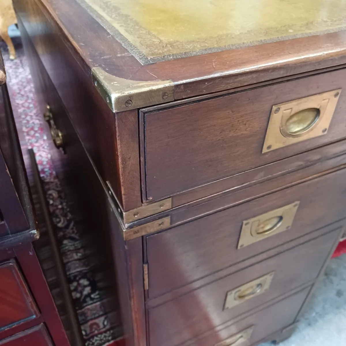 Large double-sided antique military desk - Image 4