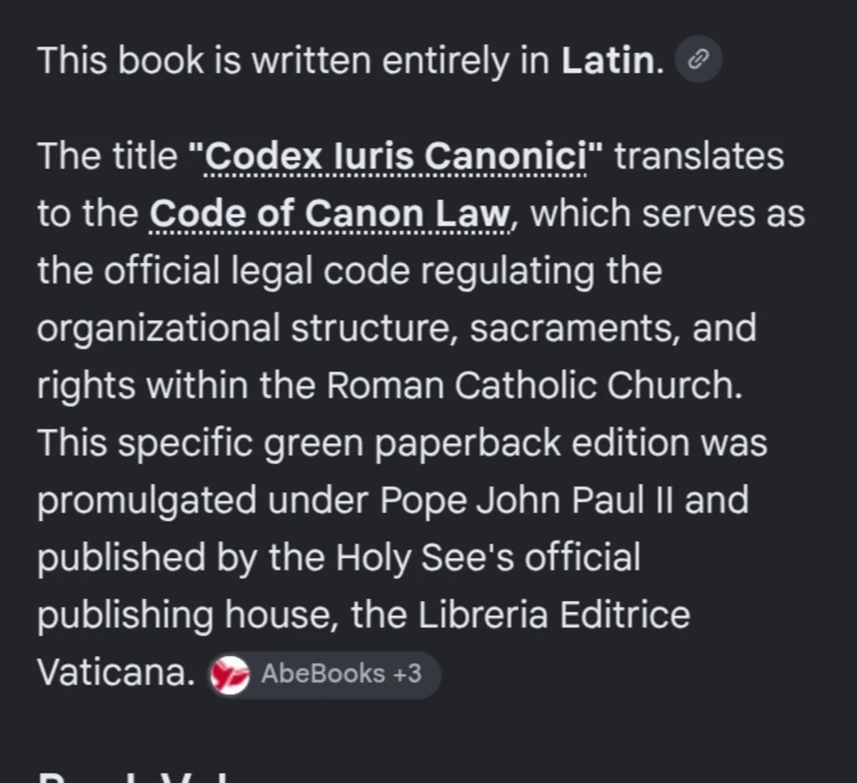 Latin Code of Canon Law Book - Image 2