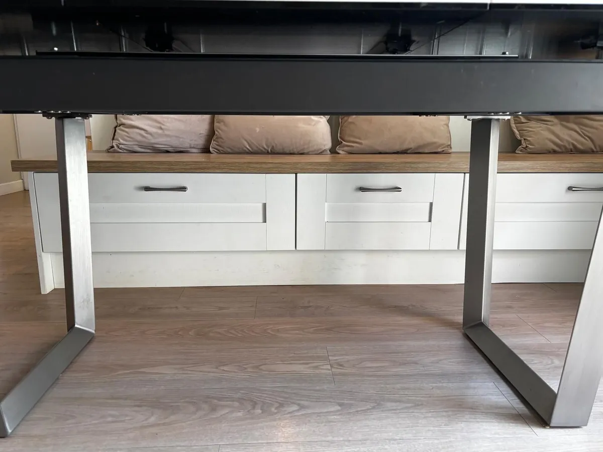 Extendable Grey Marble-Effect Dining Table - Image 2