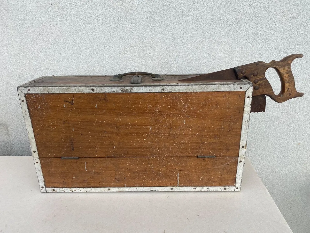 Antique 1950s Carpenter’s Toolbox & Full Tool Set - Image 2