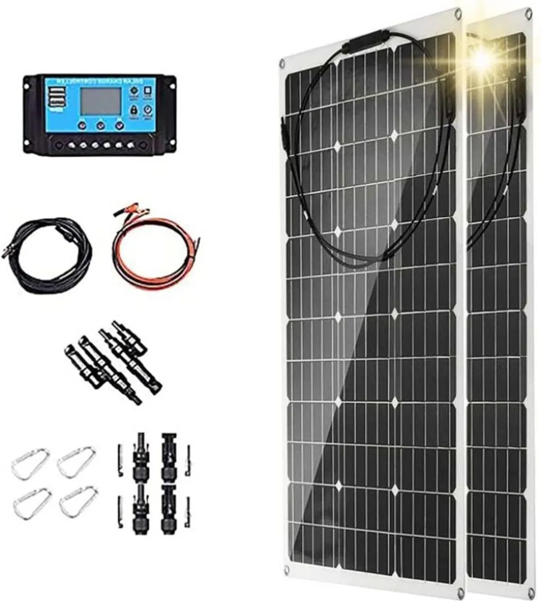 400W Solar Panel Kit – 12V, 2×200W Aluminium Panel - Image 1