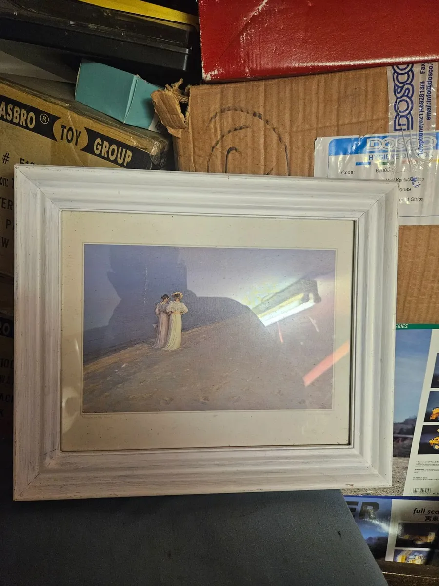 Victorian Looking Picture Print Beach Stroll - Image 1