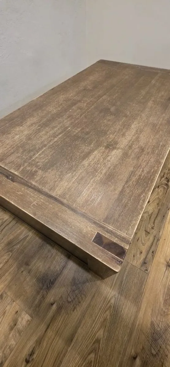 Coffee table solid wood with drawers heavy unique table - Image 4