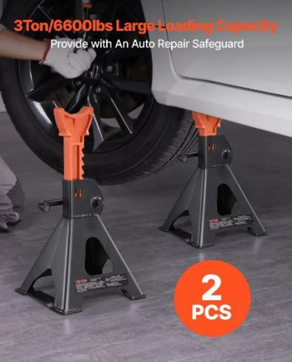 Jack Stands, 3 Ton (6,600 lbs) Capacity - Image 2