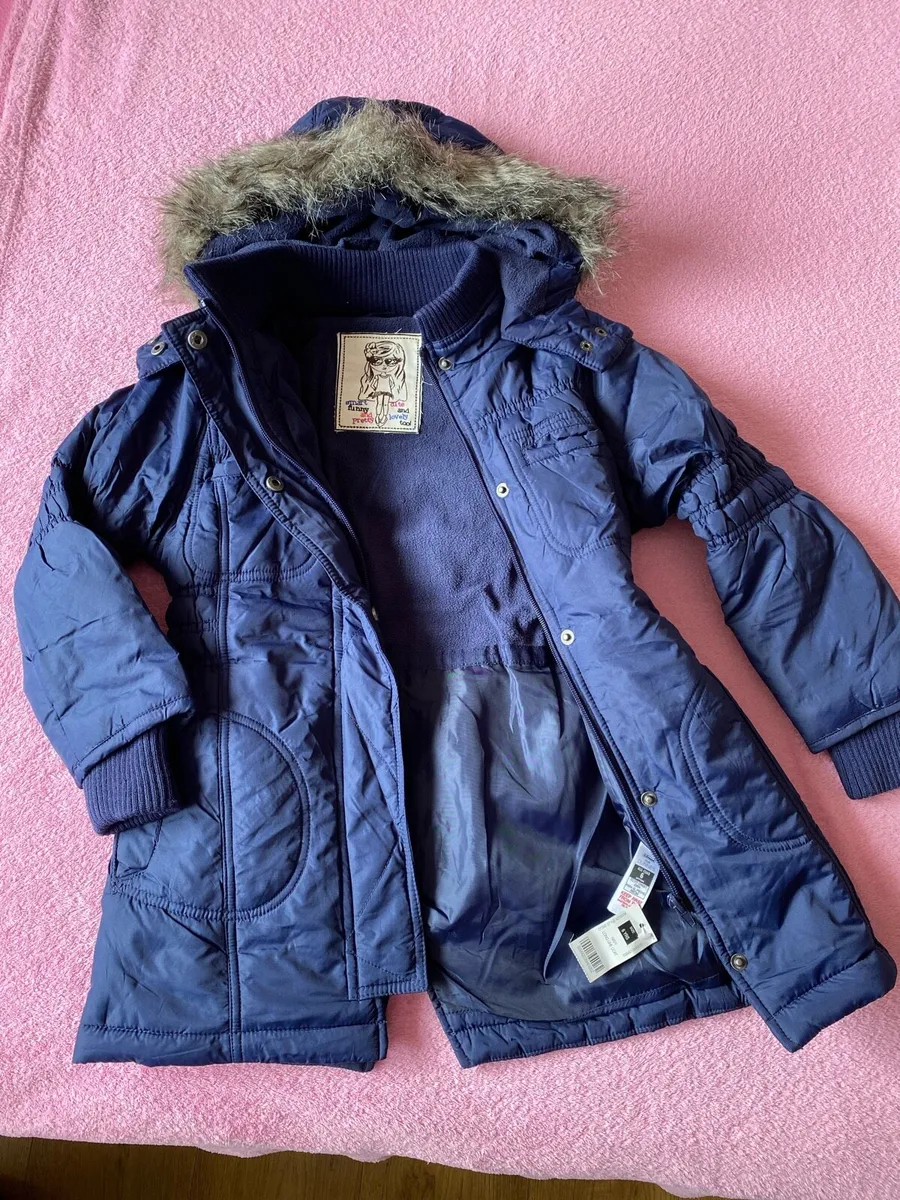Brand New  Girl’s Navy Long Line Winter Coat - Image 1