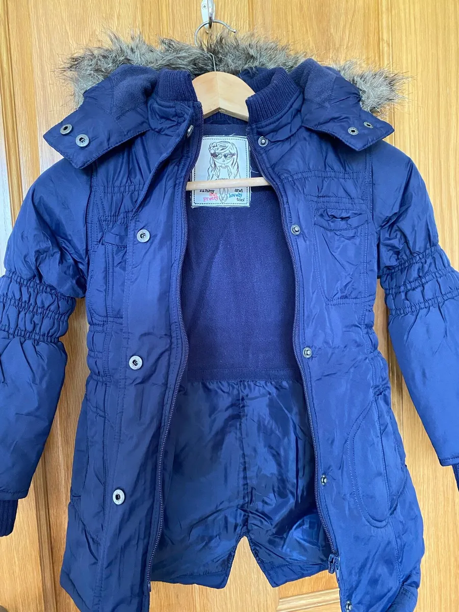 Brand New  Girl’s Navy Long Line Winter Coat - Image 2